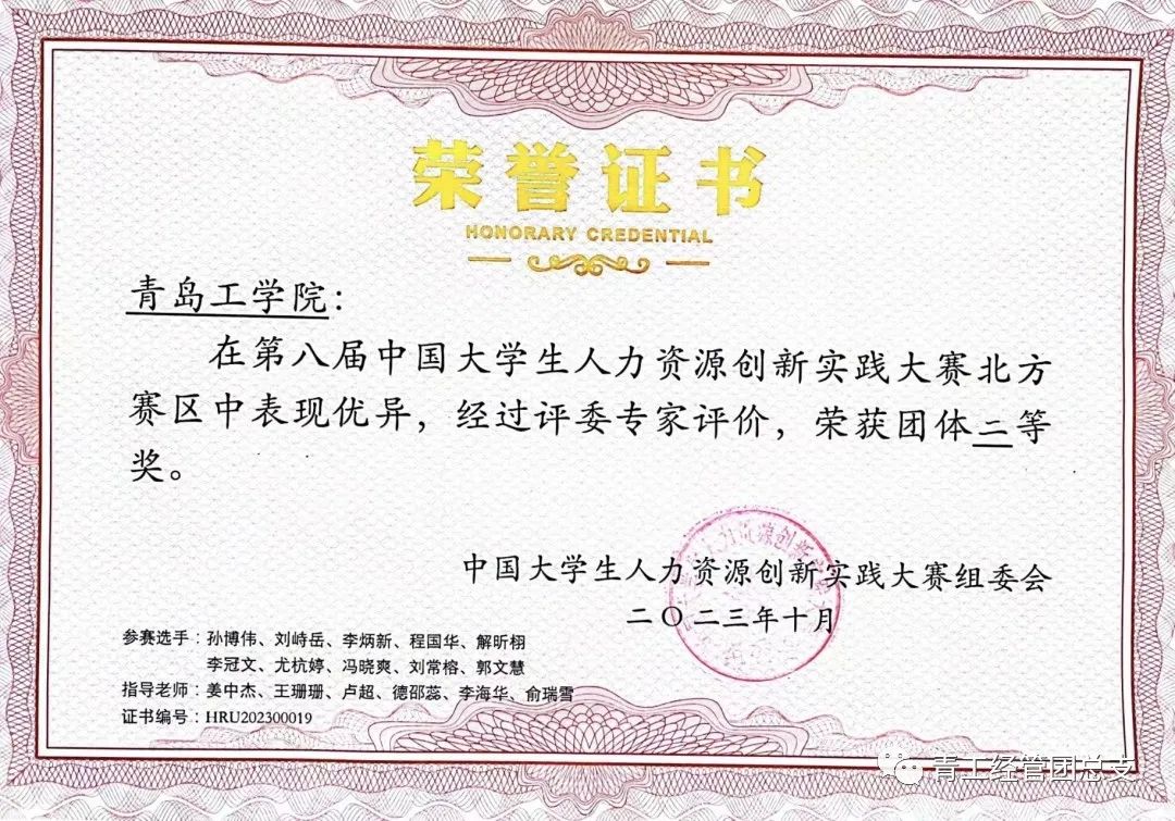 喜报!经济管理学院学子在第八届中国大学生人力资源创新实践大赛中喜获佳绩 喜报!经济管理学院学子在第八届中国大学生人力资源创新实践大赛中喜获佳绩